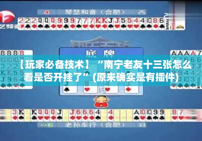 【玩家必备技术】“南宁老友十三张怎么看是否开挂了”(原来确实是有插件)